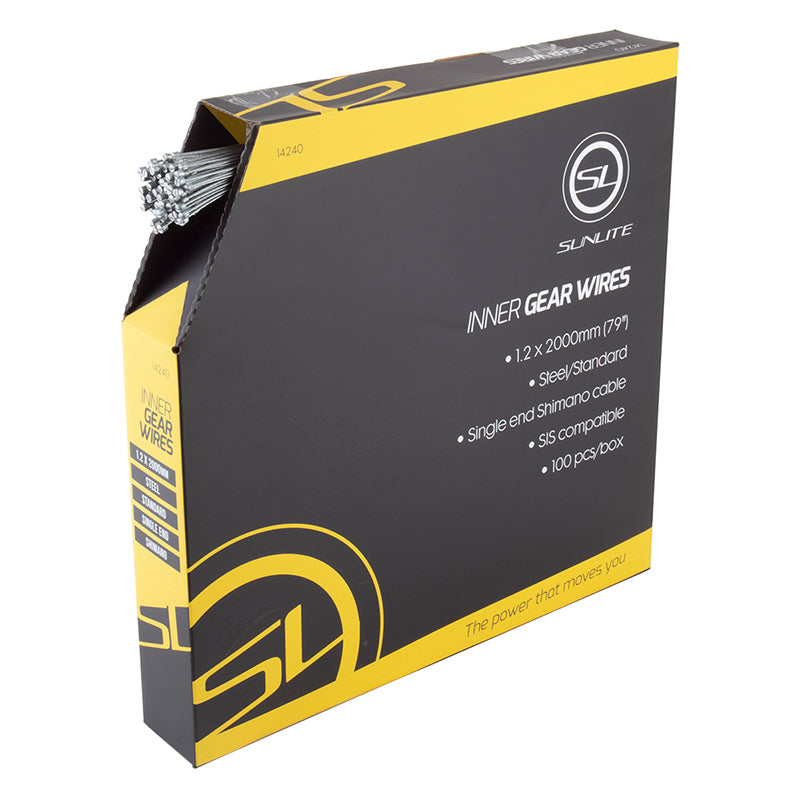 Sunlite Shift Cables 2000mm 1.2mm Galv 100/bx MTB/Road