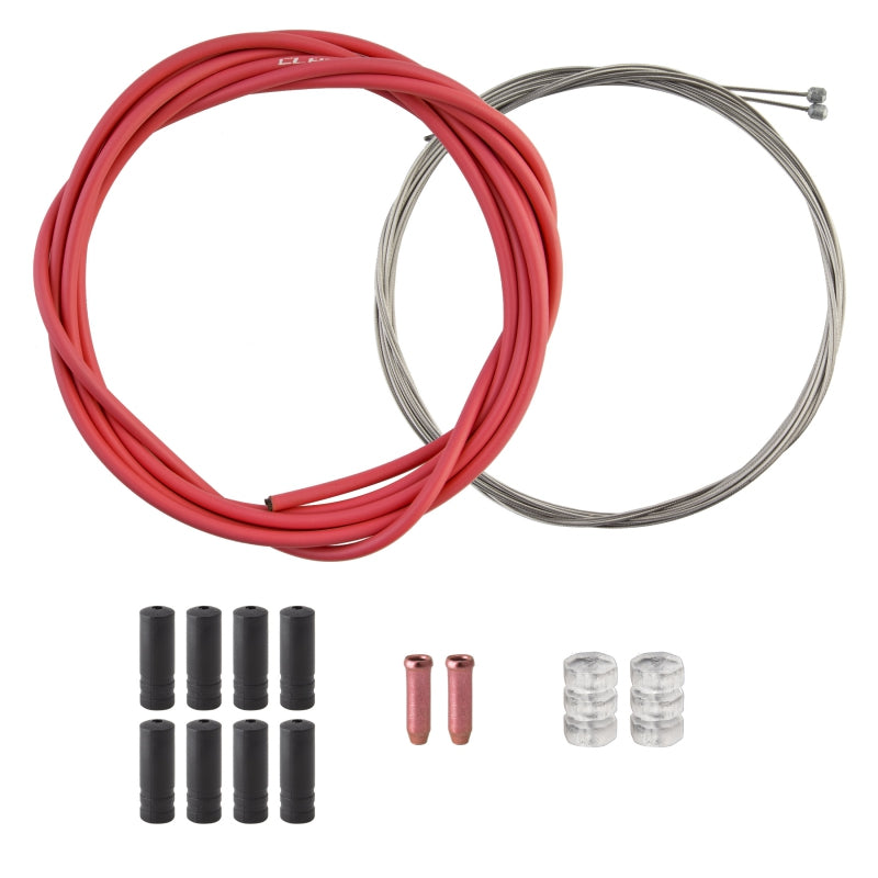 Clarks Stainless Steel Sport Gear Kit Front and rear 2500mm/2275mm 4mm/1.1mm SS Red MTB/Road