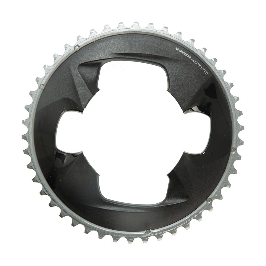 SRAM Force 2x12-Speed Outer Chainring - 46t 107 BCD 4-Bolt Polar Grey For use 33t Inner