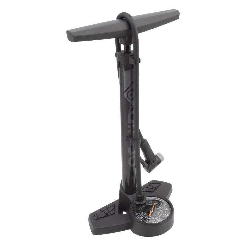 Origin8 Airaid MIDI Floor Pump 3` Analog PV/SV 160psi 17` Steel Black