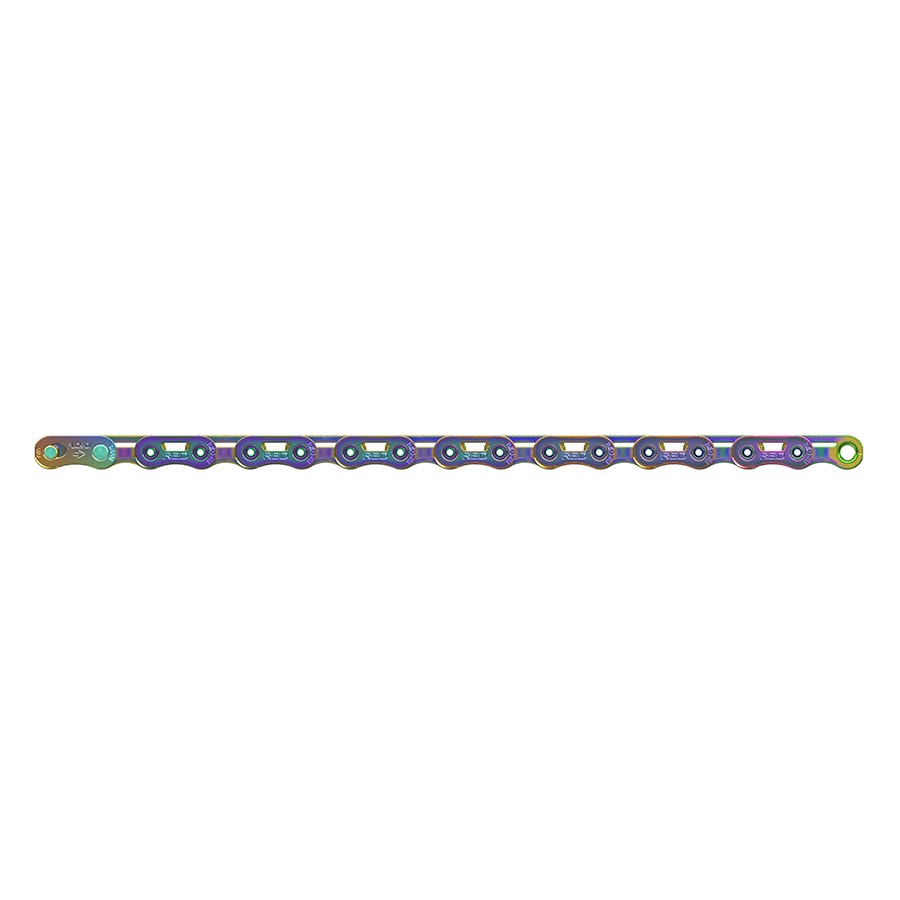 SRAM RED Flattop Chain - 12/13-Speed 126 Links Flattop PowerLock Rainbow E1
