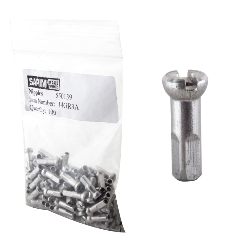 Sapim Polyax Nipples Polyax 2.0 (14G) 14mm Bag of 100 Alloy Silver