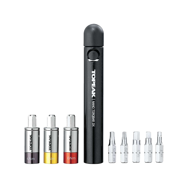 Topeak Torq Stick Ratcheting Torque Wrench - Adjustable 2-10Nm Range 5 Piece Bit Set BLK