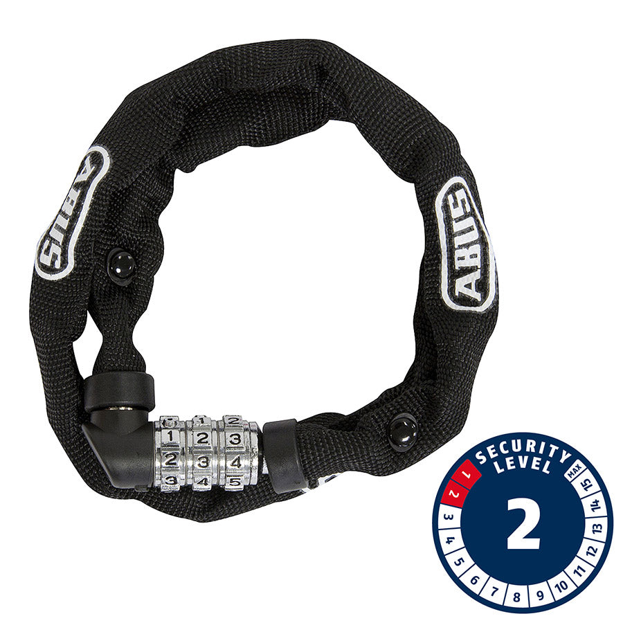 Abus 1200 Web Chain Lock Combo 4mm 60cm 2' Black