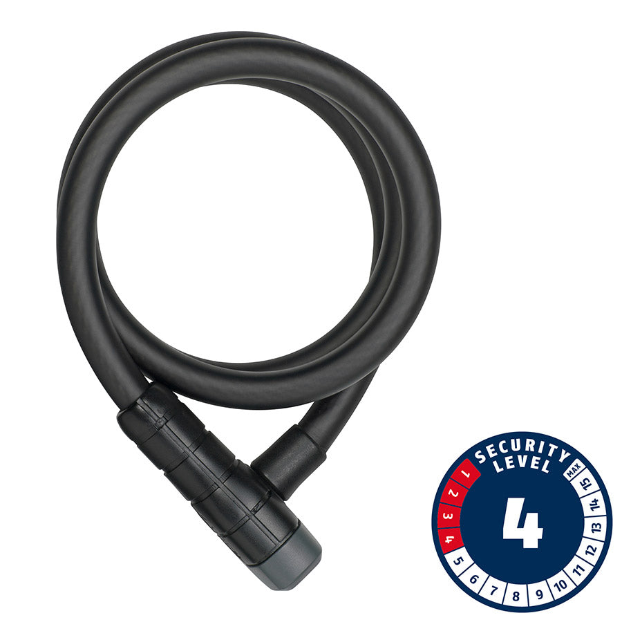 Abus Racer 6412K Cable Lock - Keyed 2.8' 12mm With Bracket Black