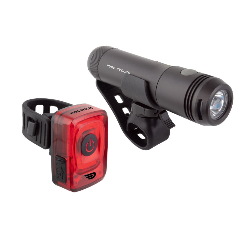 Pure cycles City Torch & Cube Combo Light Black 5F/4R Combo Silicone Strap USB 300