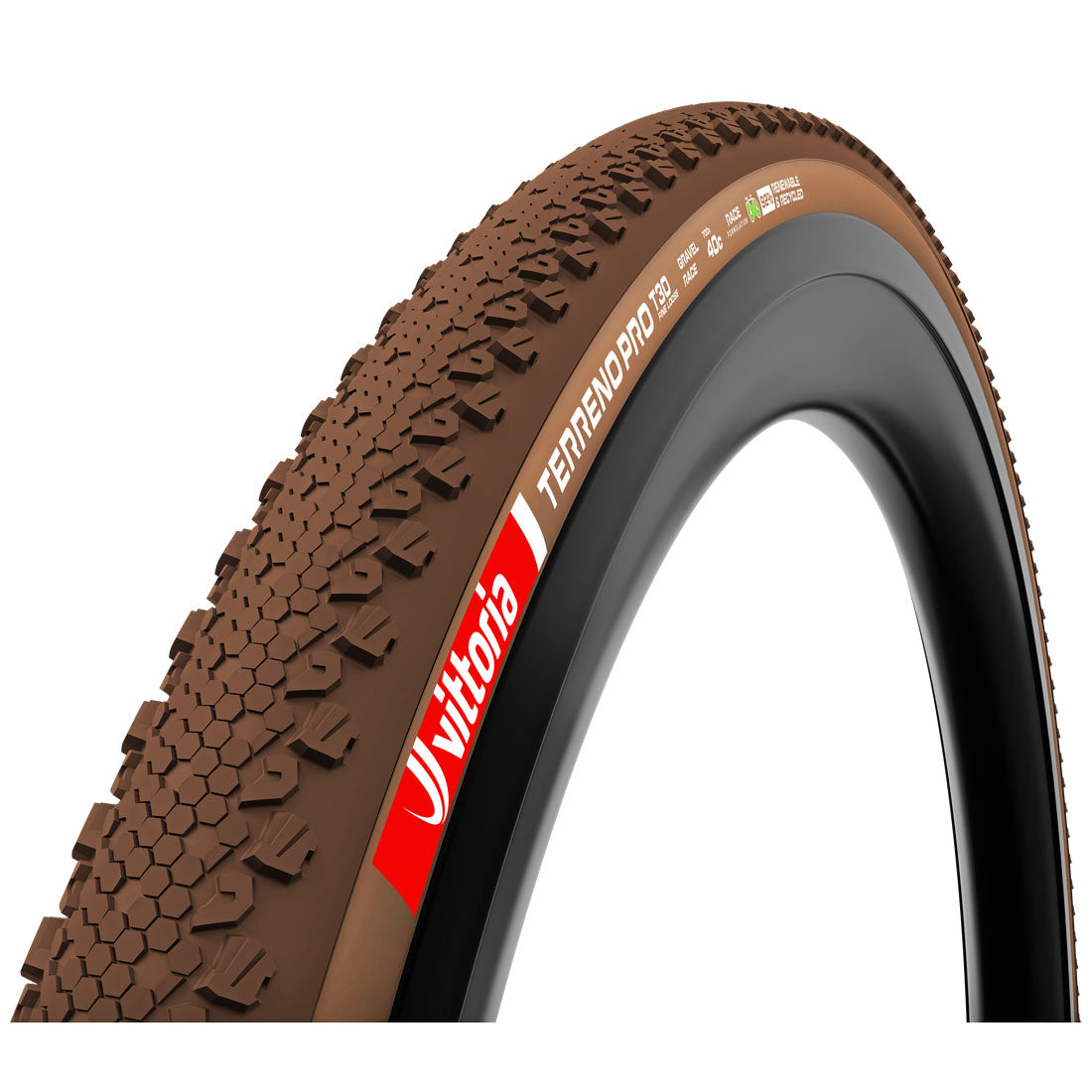 Vittoria Terreno Pro T30 Fine Loose Tire - 700 x 35 Tubeless Folding BLK/Brown Eco Gravel Race