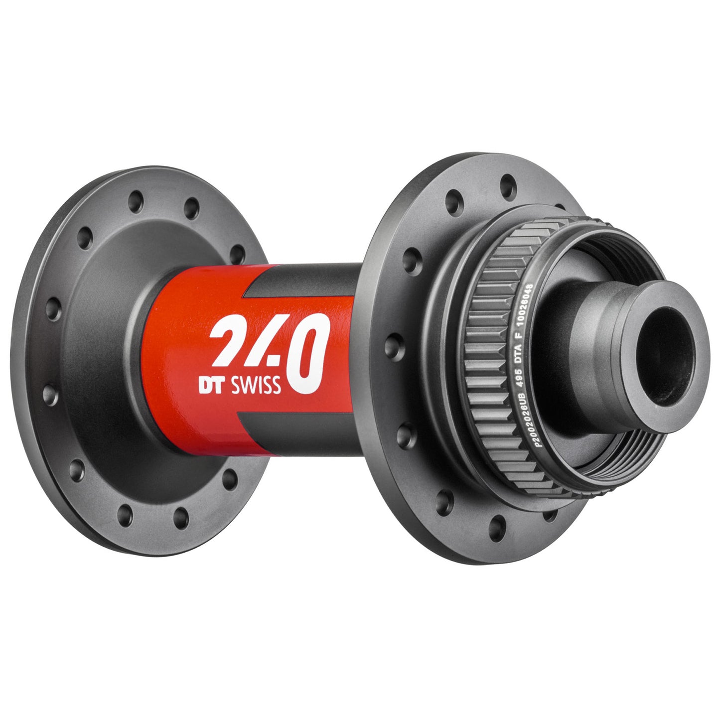 DT Swiss 240 Front Hub - 12 x 100mm Center-Lock Black/Red 28H