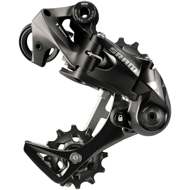 SRAM X01 DH Rear Derailleur - 7-Speed Medium Cage Black with Clutch A3