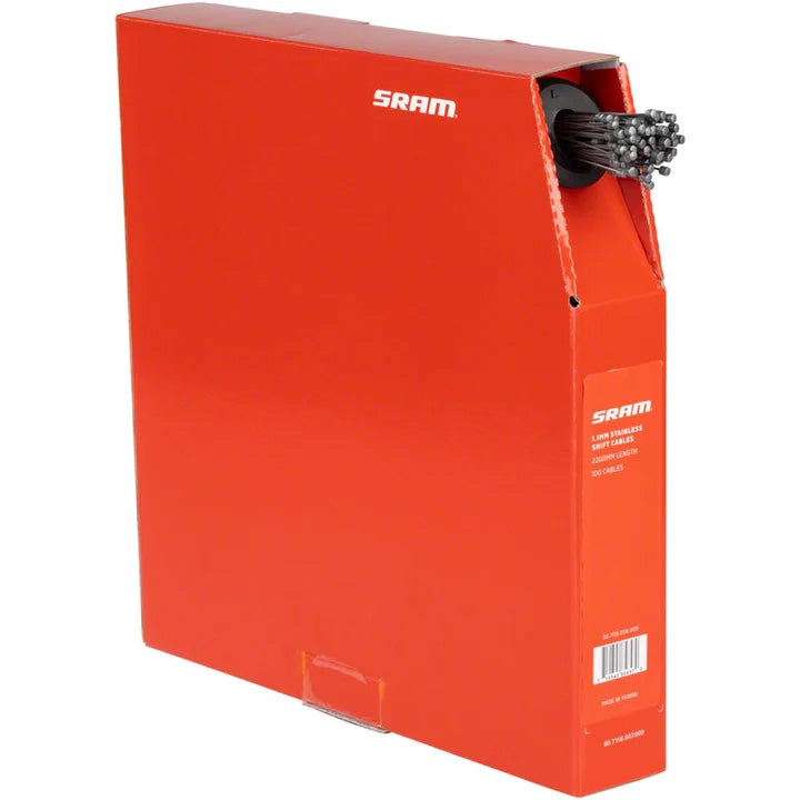 SRAM Stainless Steel Shift Cables - 1.1mm 2200mm Length Silver Box of 100