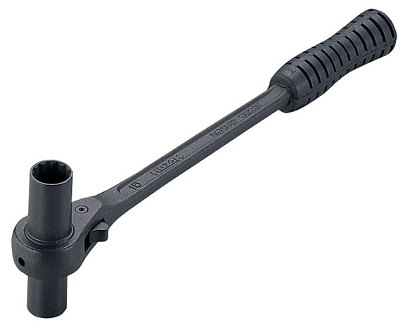 Hozan Ratcheting Crank Bolt Wrench: 14.0mm and 15.0mm