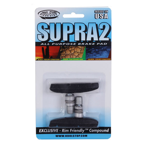 Kool Stop Supra 2 Pads Threaded - Black Pr