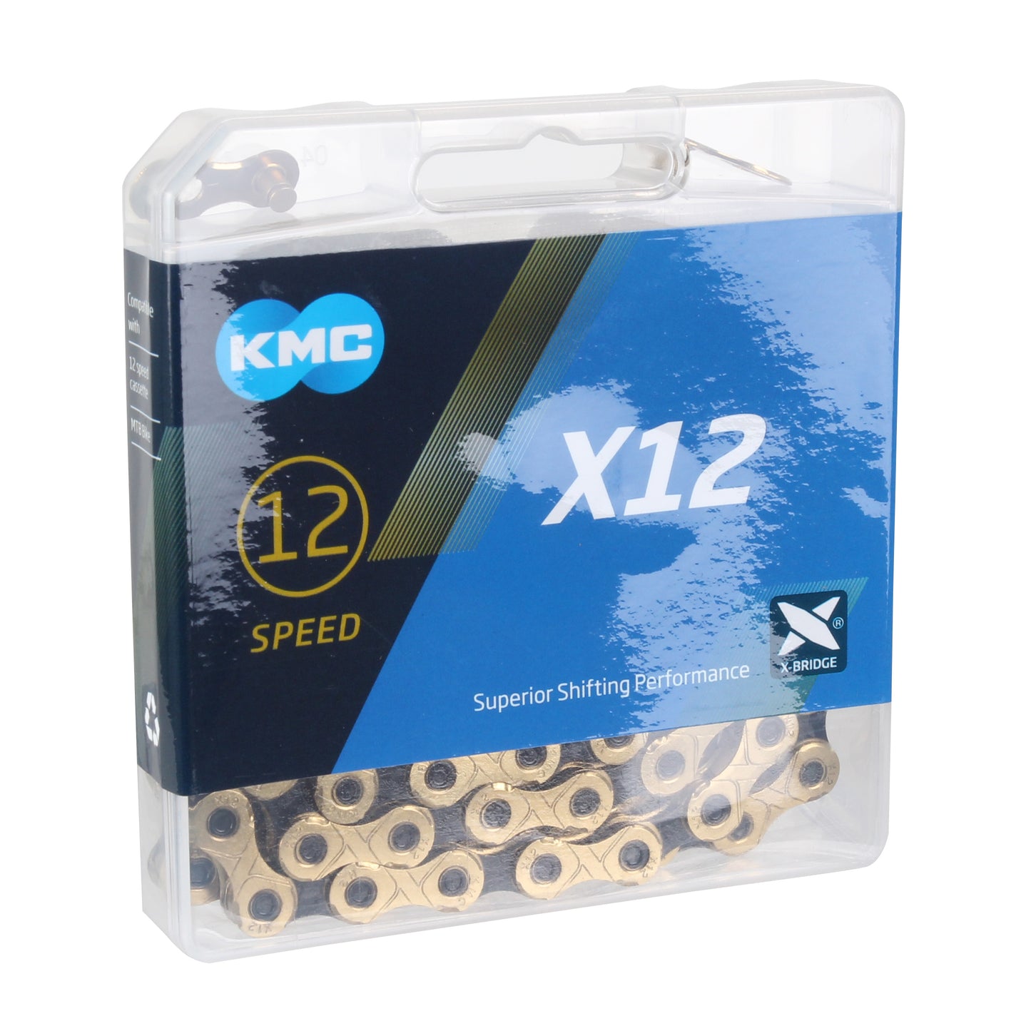 KMC X12 Chain - 12-Speed 126 Links Gold/Black
