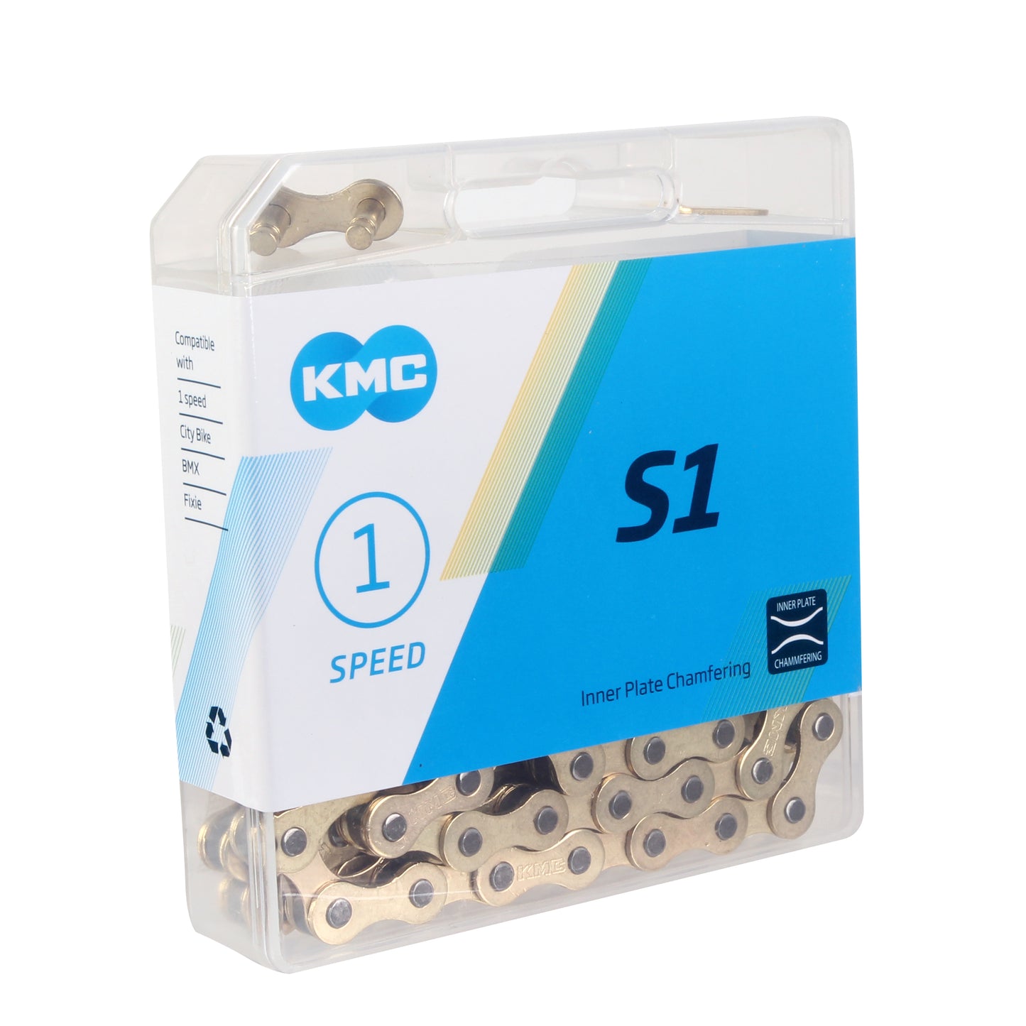 KMC S1 Chain - Single Speed 1/2" x 1/8" 112 Links Gold