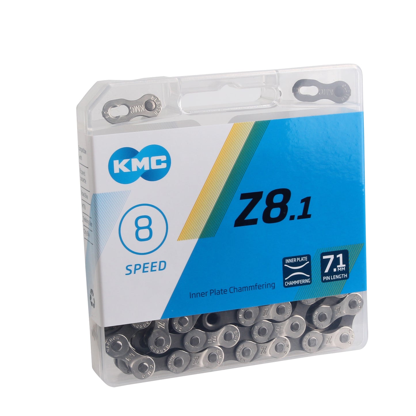 KMC Z8.1 Chain - 8-Speed 116 Links Silver/Gray