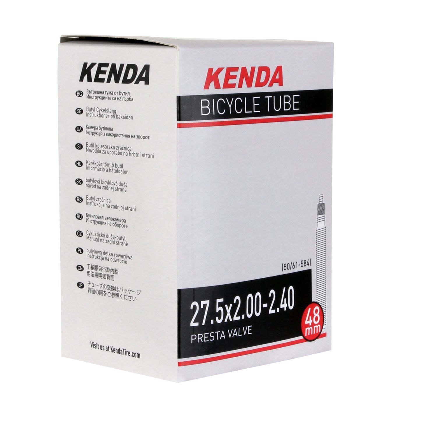 Kenda Butyl Tube 27.5 (650b) x 2.0-2.4" PV/48mm - Each