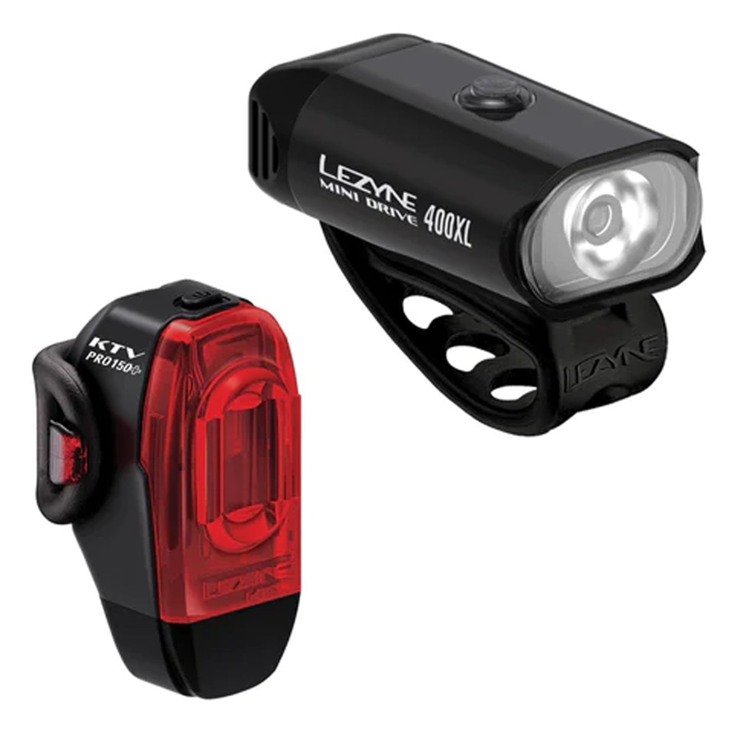 Lezyne Mini Drive 400XL/KTV Drive Pro+ Headlight/Taillight Set - Black