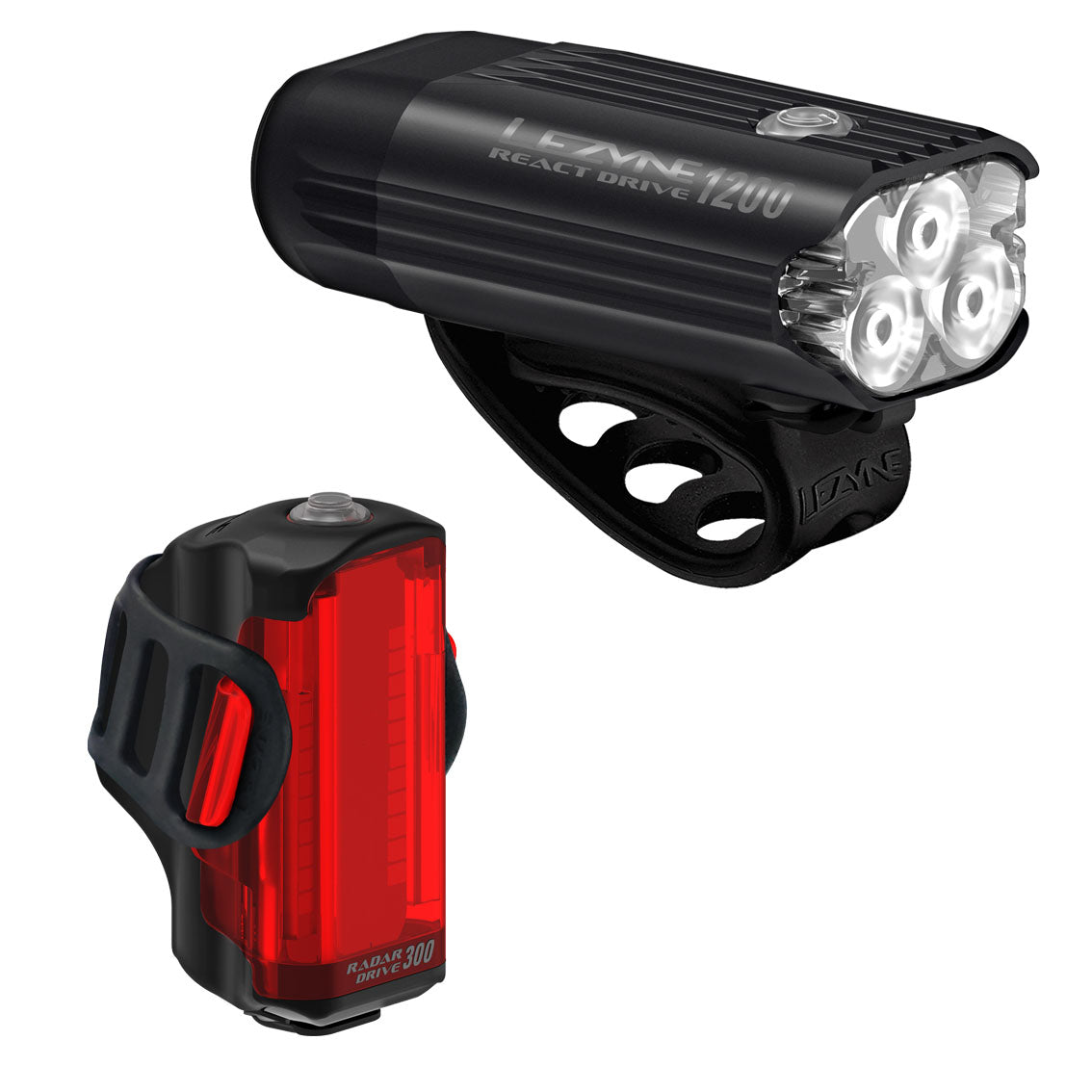 Lezyne React Drive 1200/RadarReact 300 Headlight and Taillight Set