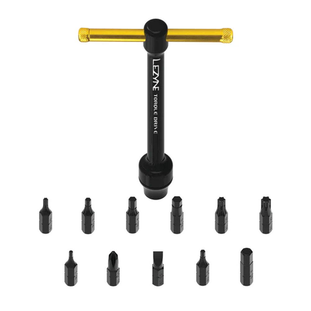 Lezyne Torque Drive Torque Wrench - 2-10 Nm 2 2.5 3-6mm Hex T10 T25 T30~ Flat/Phillips With Storage Case BLK