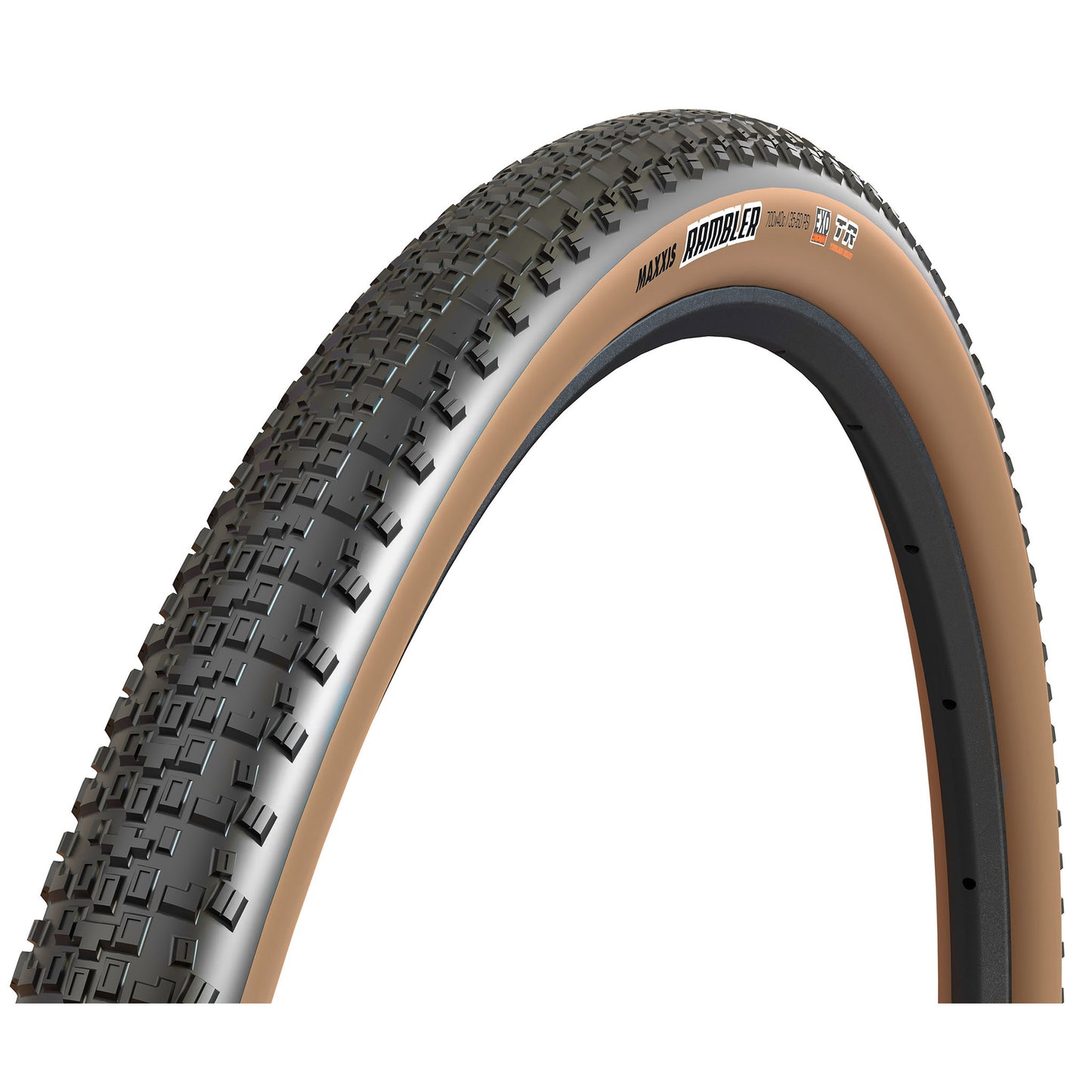 Maxxis Rambler Tire - 700 x 40 Tubeless Folding Black/Dark Tan Dual EXO