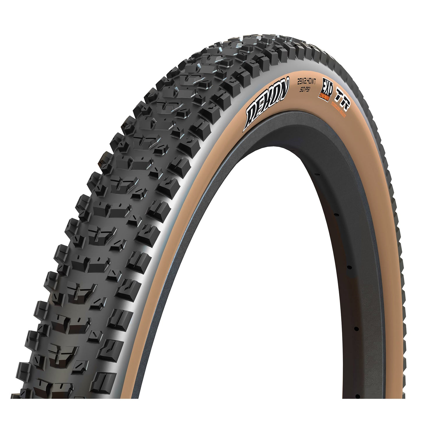 Maxxis Rekon Tire - 29 x 2.6 Tubeless Folding BLK/Dark Tan Dual EXO Wide Trail