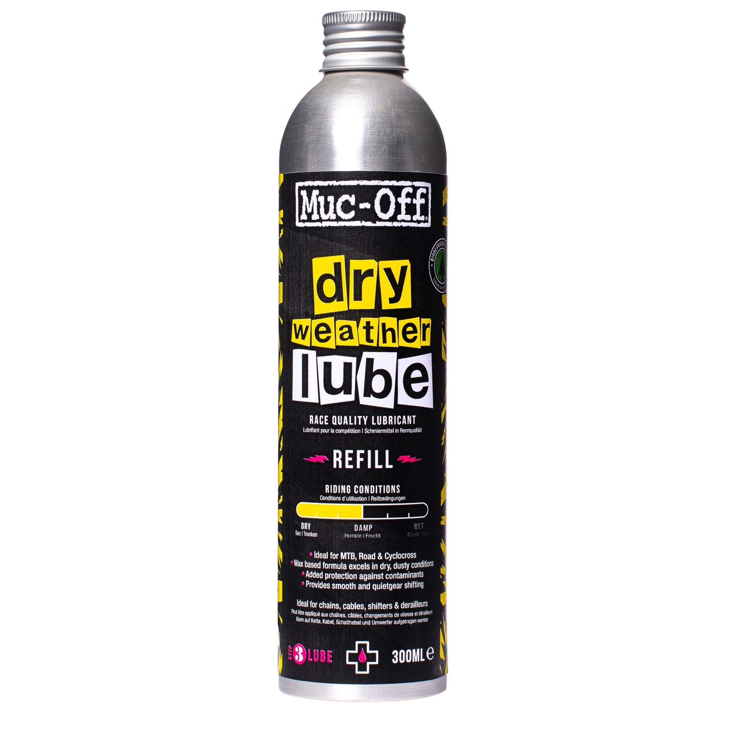 Muc-Off Bio Dry Bike Chain Lube - 300ml Aluminum Refill Bottle