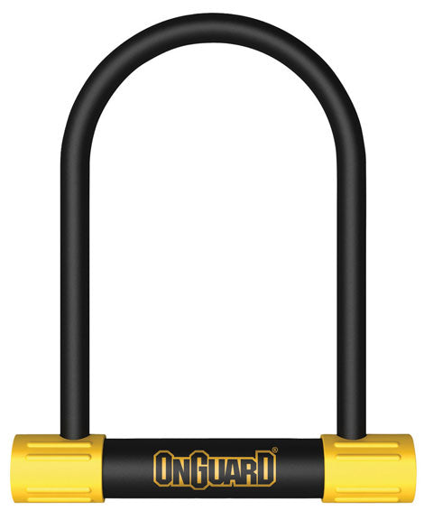 OnGuard BullDog Series U-Lock - 4.5 x 9" Keyed Black/Yellow Includes bracket