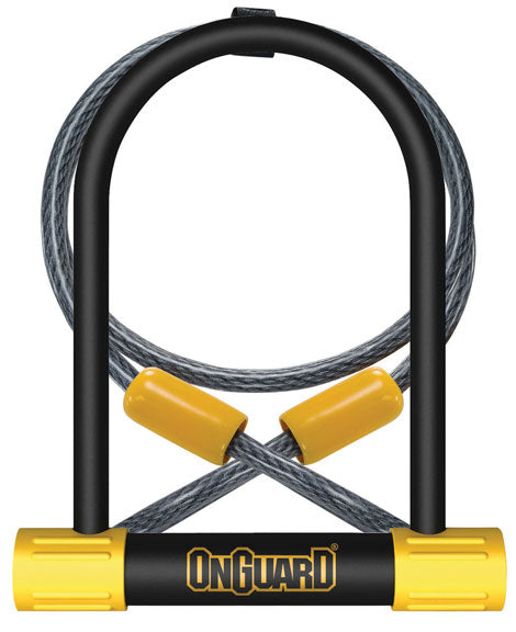 OnGuard BullDog Series U-Lock - 4.5 x 9" Keyed BLK Includes 4' cable bracket