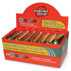 Planet Bike 16g Threaded CO2 Cartridges: Box of 20
