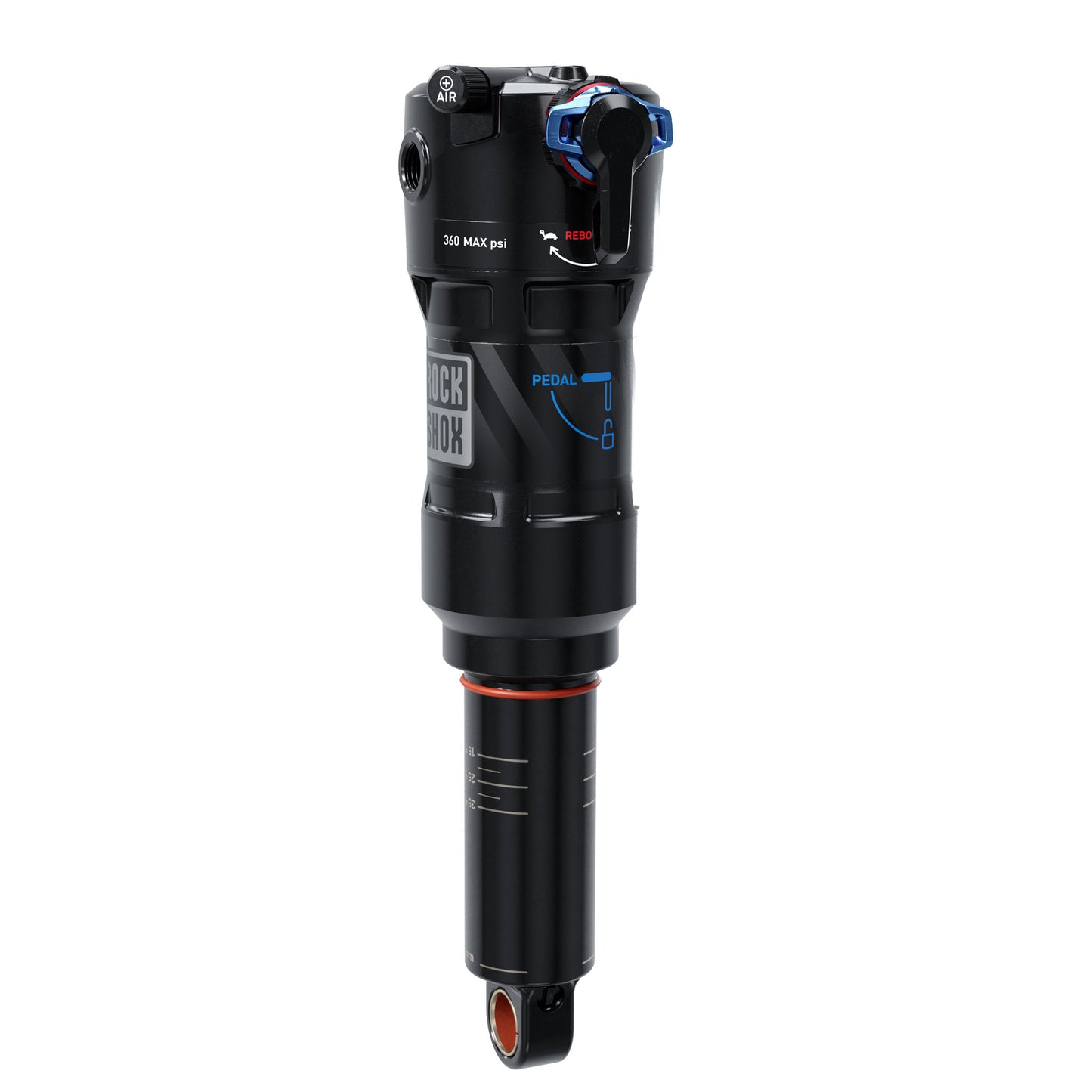 RockShox Deluxe Ultimate RCT Rear Shock - 205 x 60mm LinearAir 2 Tokens Reb/Low Comp 380lb L/O Force Trunnion / Std C1
