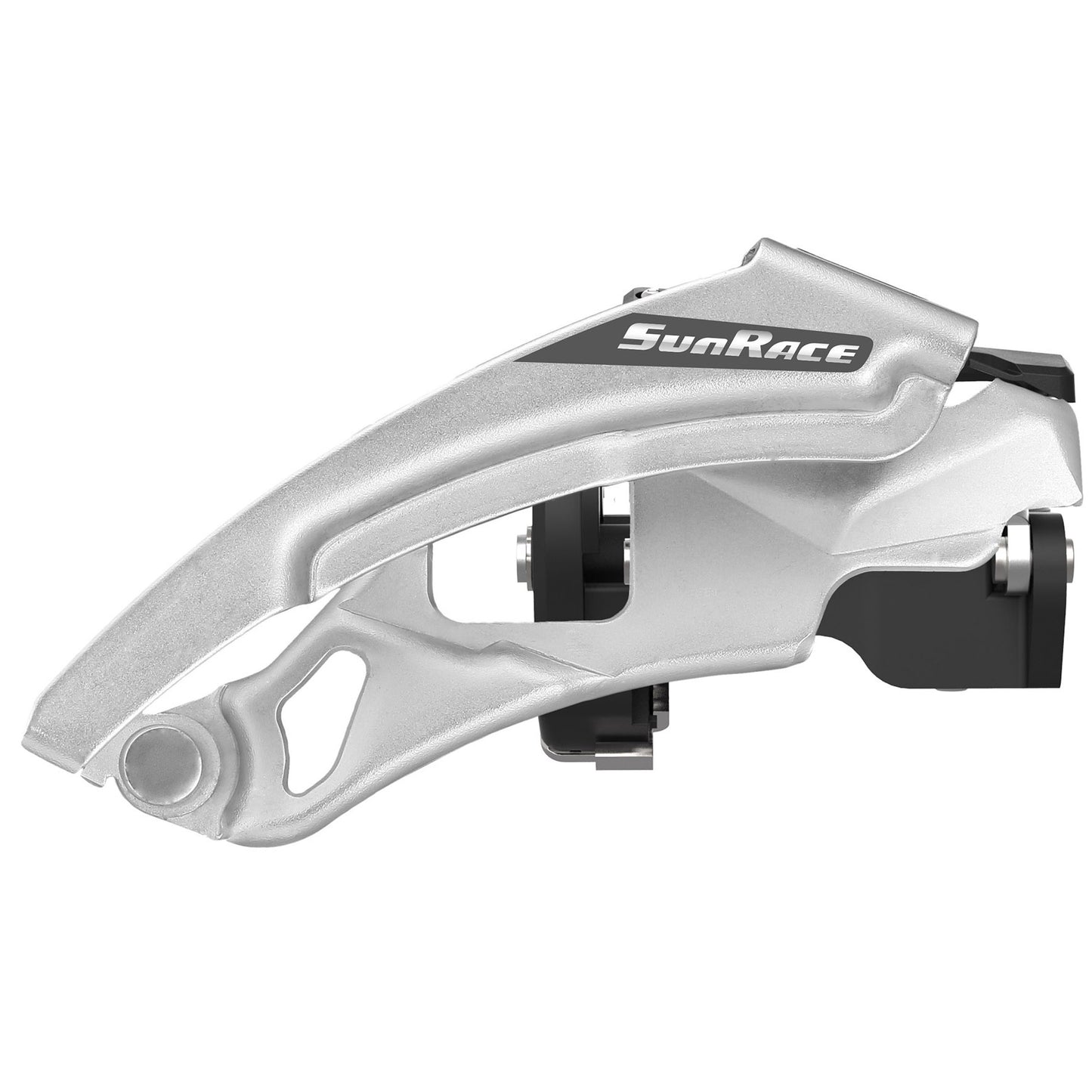 SunRace M300 Front Derailleur - 7/8-Speed Triple Dual Pull 34.9/31.8/28.6mm Clamp Band Silver