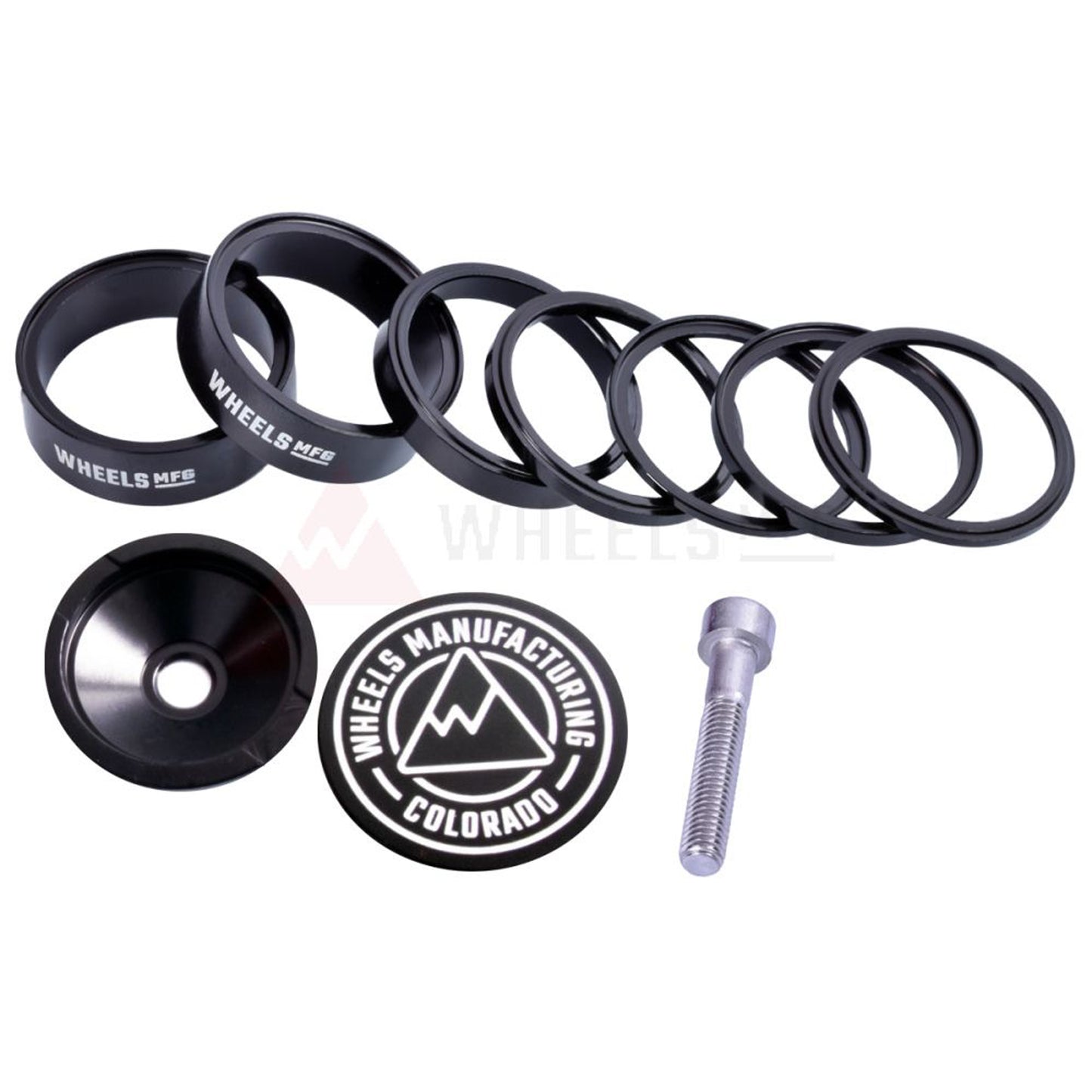Wheels Manufacturing Pro StackRight Headset Spacer Kit - Black