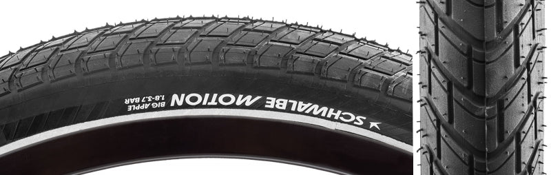 Schwalbe Motion Big Apple Hybrid Tire 29''x2.00 Wire Clincher Addix Green RaceGuard Reflex 67TPI Black