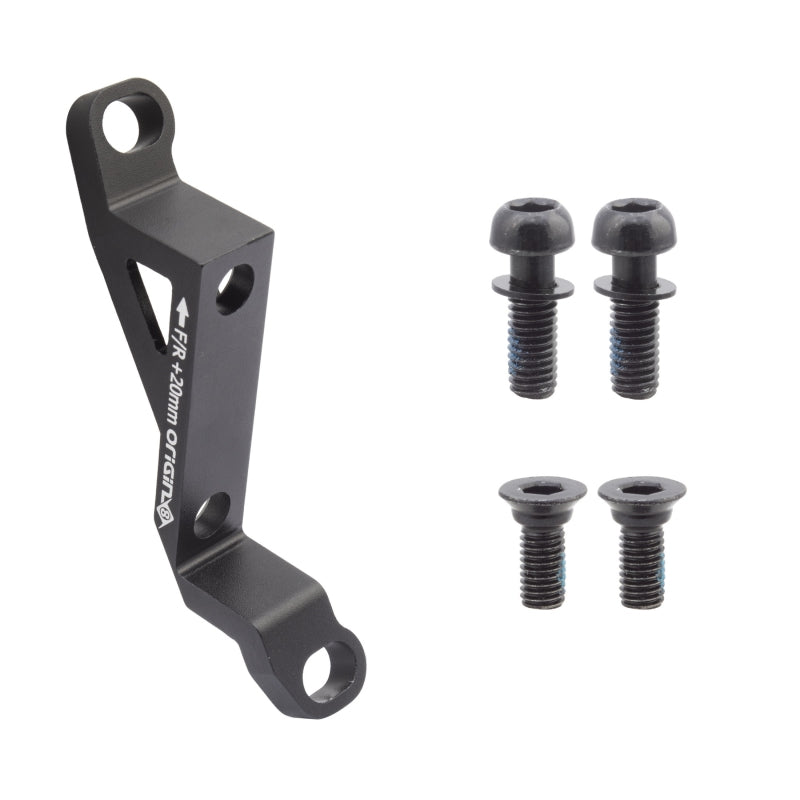 Origin8 Vise Post Mount to Flat Mount Disc Adapter FT/RR Post Mount Flat Mount Black +20mm