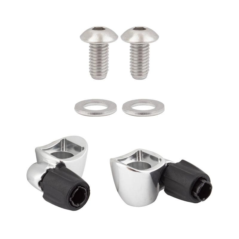 Sunrace SP131 Cable Stop w/Adjuster Std Curved Base Silver