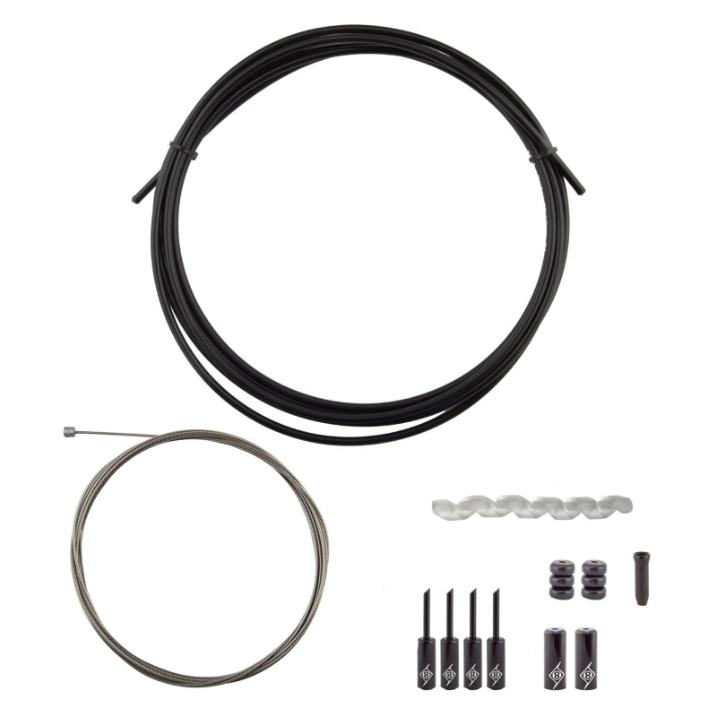 Origin8 Slick Compressionless 1x Gear Cable/Housing Kit Rear 2500mm/2800mm 4mm/1.1mm Black MTB/Road Compressionless