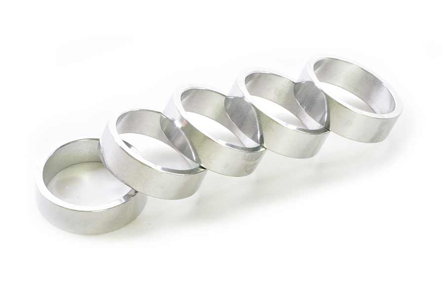 Wheels Manufacturing Aluminum Headset Spacer - 1-1/8" 10mm Silver 5-pack