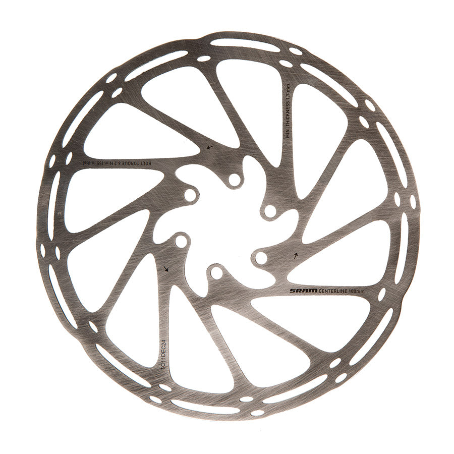 SRAM CenterLine Disc Brake Rotor - 180mm 6-Bolt 2.0mm