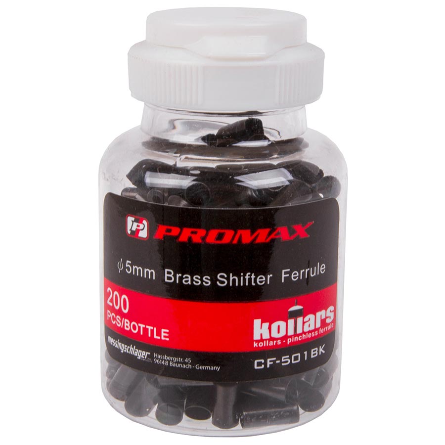 Promax SP50 Derailleur housing stops 5.1mm Black Bottle of 200