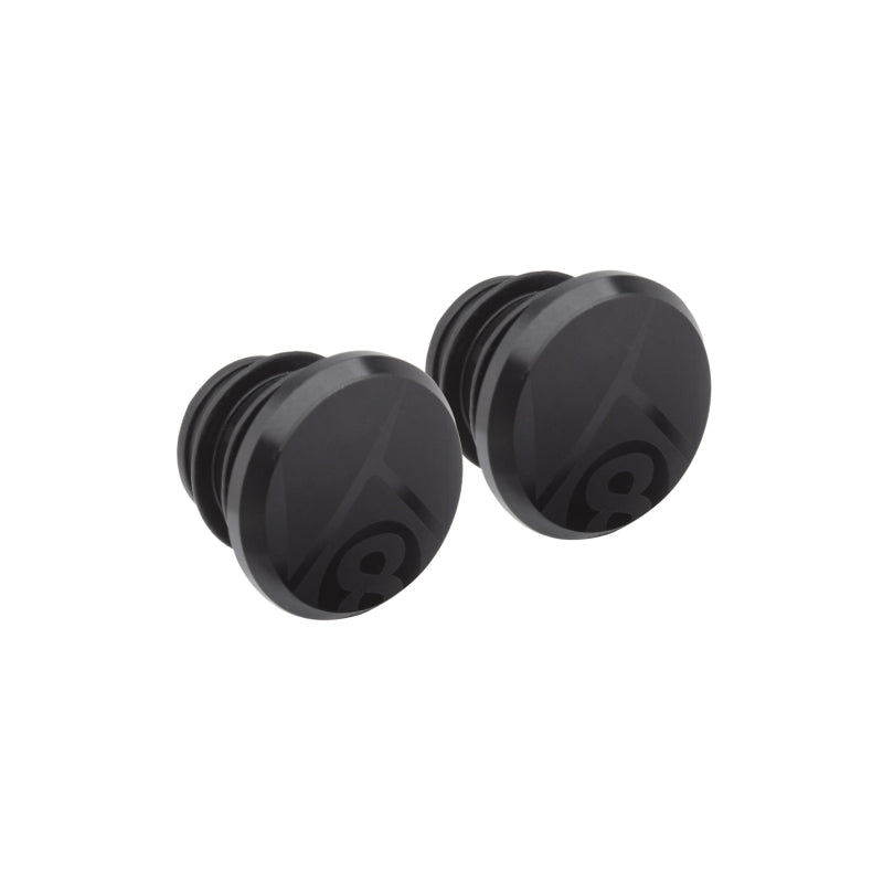 Origin8 Alloy Road Push-In Bar End Plugs Anodized Black Push-In 25mm