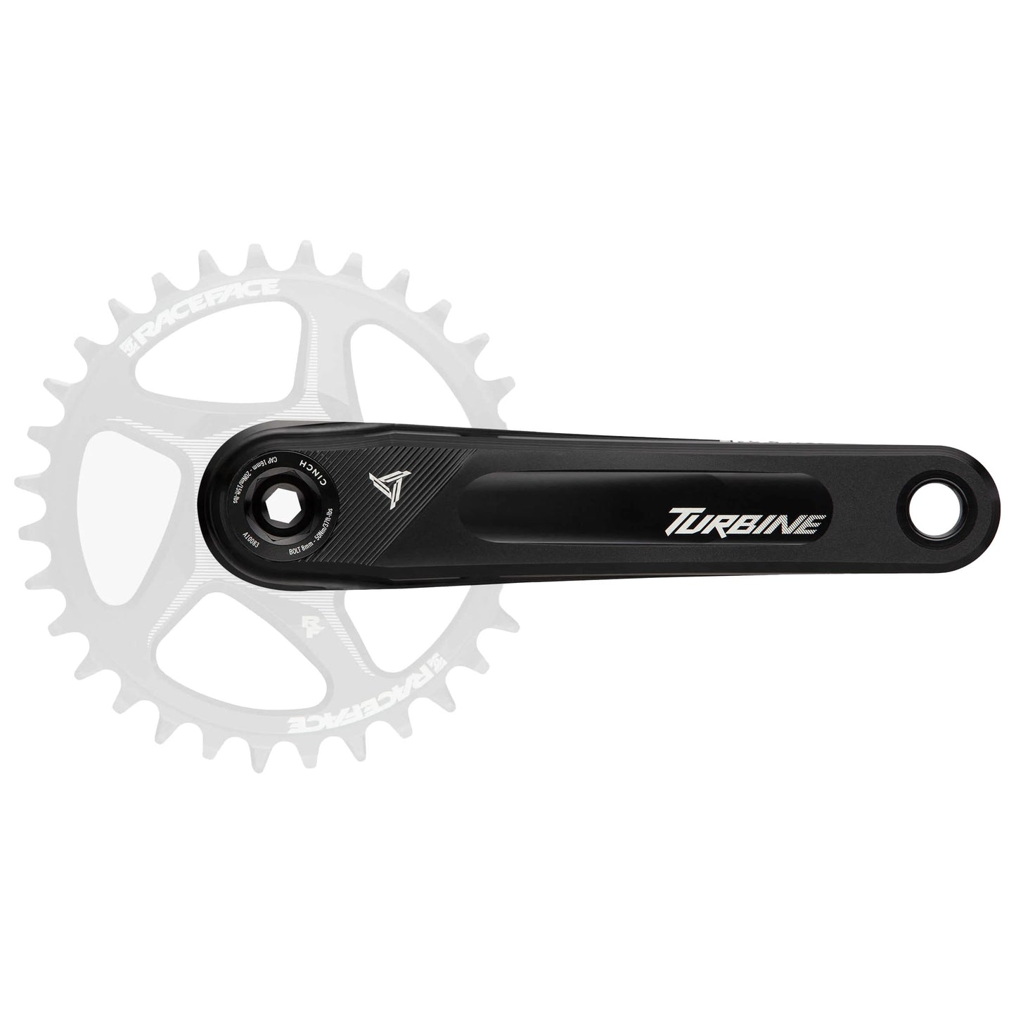RaceFace Turbine Crankset - 160mm Direct Mount 136mm Spindle CINCH Interface 7050 Aluminum BLK