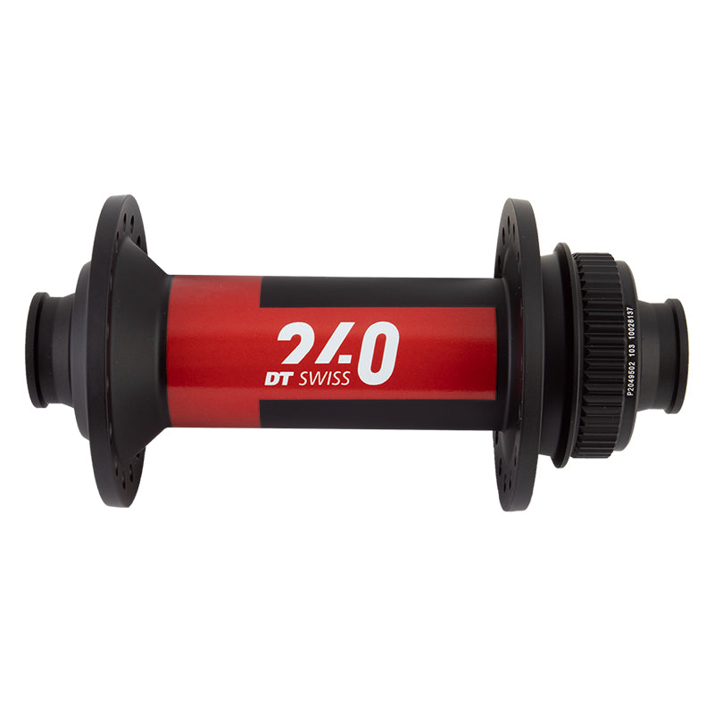 DT Swiss 240 Front Hub - 15 x 110mm Center-Lock Black/Red 32H
