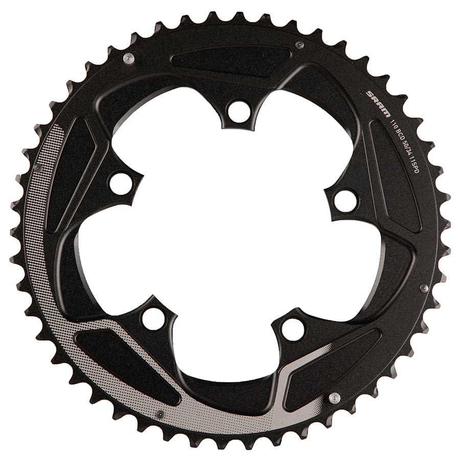 SRAM 50 Teeth 110mm BCD 11-Speed Yaw Chainring BLK Silver Trim Use 34T