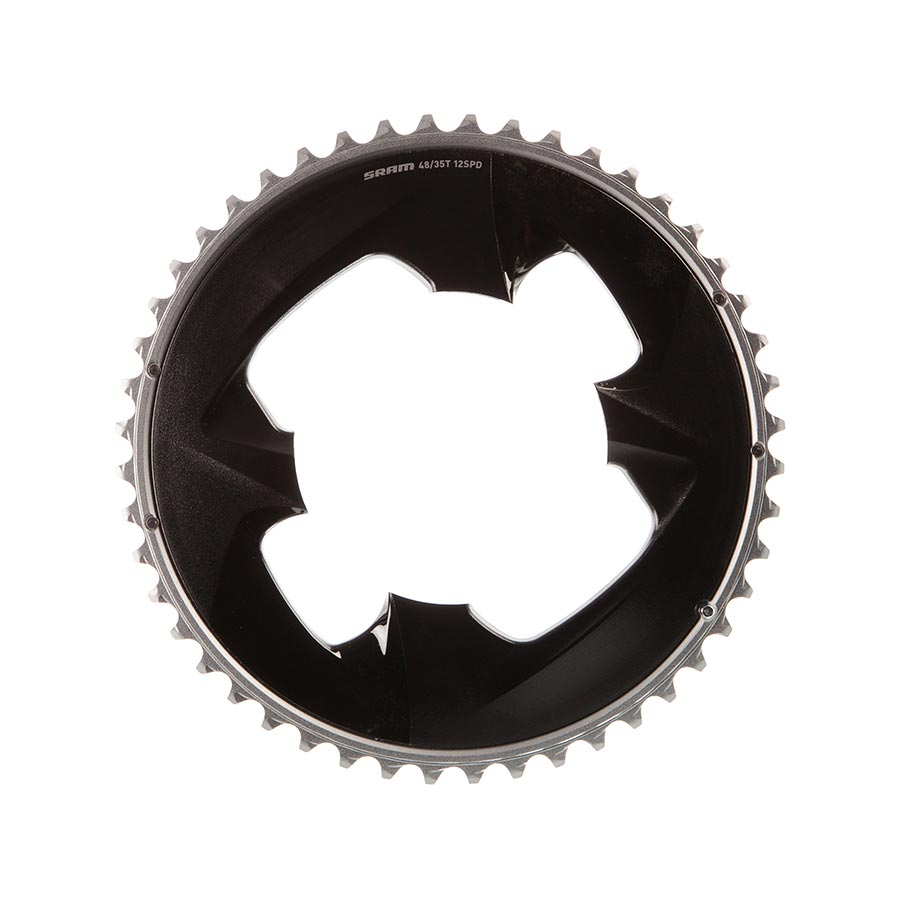 SRAM Force 2x12-Speed Outer Chainring - 48t 107 BCD 4-Bolt Polar Grey For use 35t Inner
