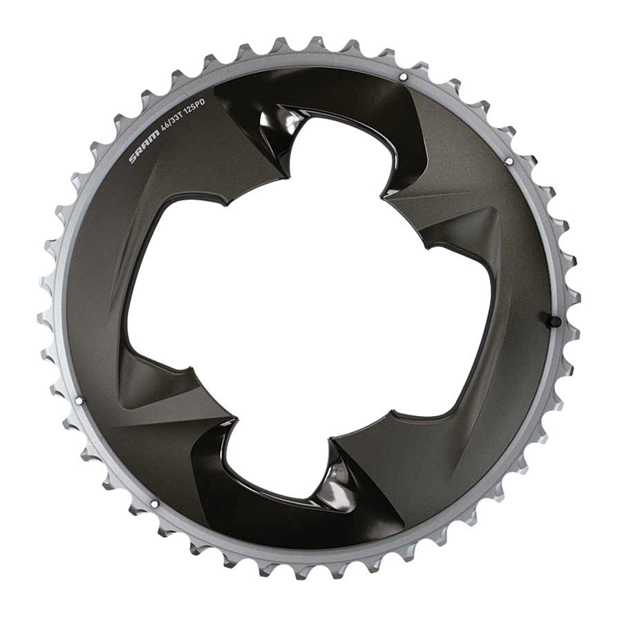 SRAM Force Wide 2x12-Speed Outer Chainring - 43t 94 BCD 4-Bolt Polar Grey For use 30t Inner