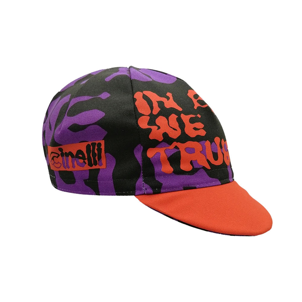 Cinelli NO LONGER STOCKING  Cycling Cap In-Bike-We-Trust Ora
