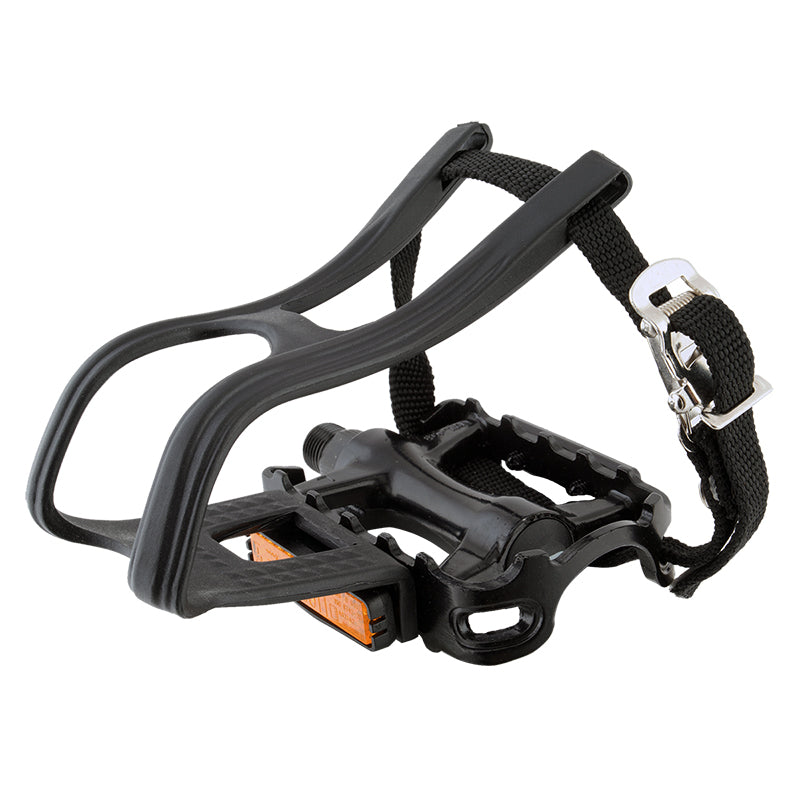 Pure cycles Pure Fix Pedals with Nylon Straps 9/16` Loose Ball Black Clips & Straps