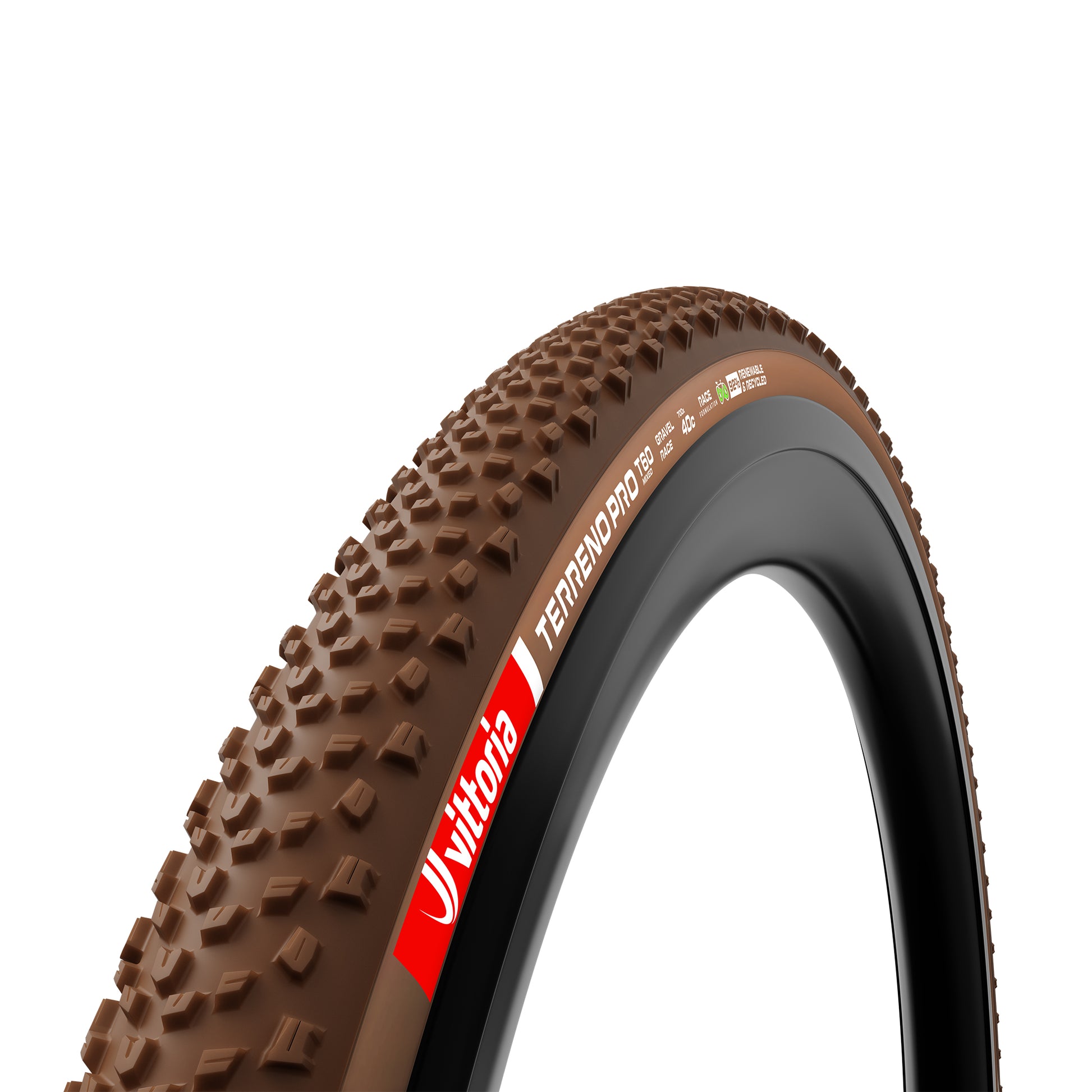 Vittoria Terreno Pro T60 Mixed Tire - 700 x 35 Tubeless Folding BLK/Brown Eco Gravel Race
