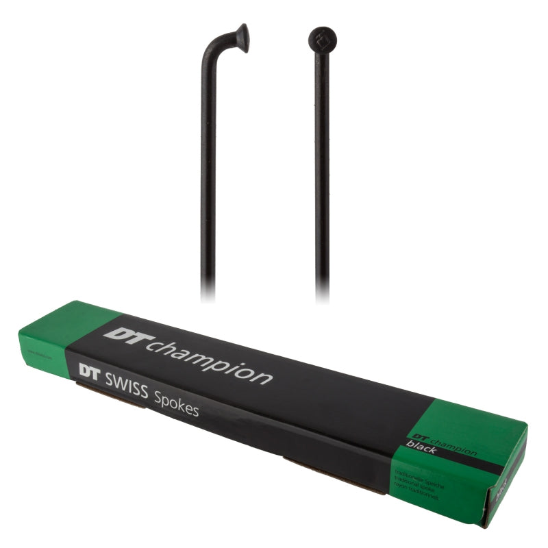 DT Swiss Champion Spoke: 2.0mm 180mm J-bend Black Box of 100