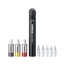 Topeak Torq Stick Ratcheting Torque Wrench - Adjustable 2-10Nm Range 5 Piece Bit Set BLK